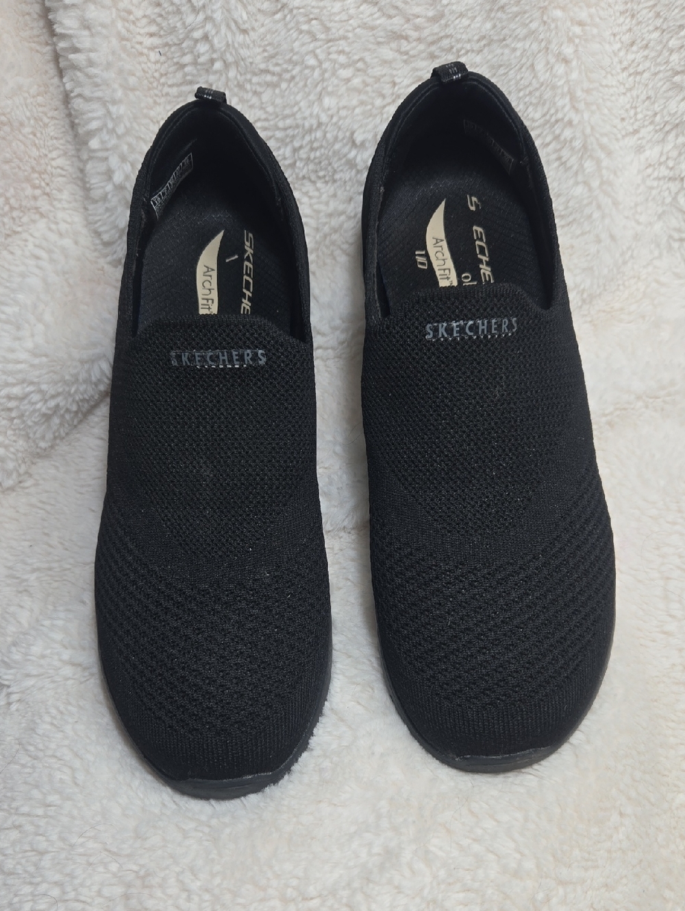 Skechers Arch Fit Black Slip On Shoes Size 10